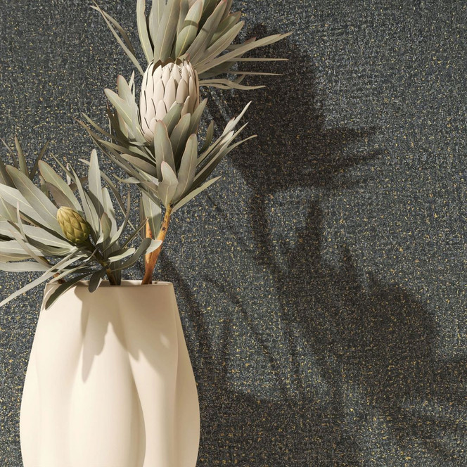 Vliestapete in Schwarz Strukturiertes Textil Putzoptik Uni