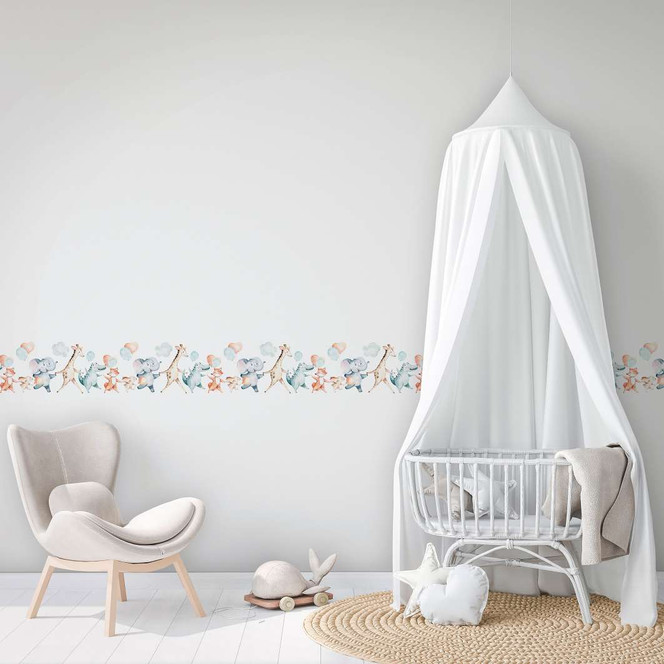 Bordüre, Vliesbordüre Kids Walls weiss, blau, beige