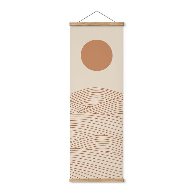 Stoffbild Sonnenaufgang über der abstrakten Wüste - Playell - Panorama