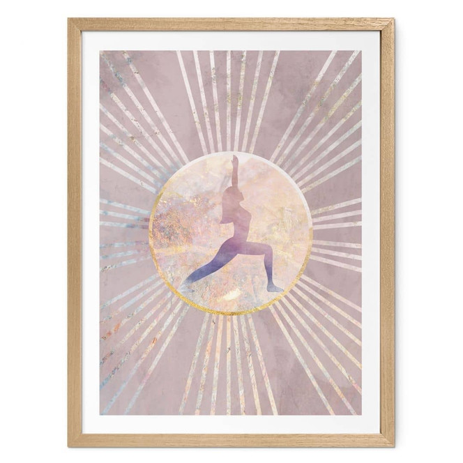 Poster Yoga Sonnengruss rosa | roségold - Manovski