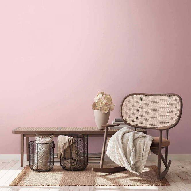 Uni Tapete Rosa mit Textilstruktur von A.S. Creation einfarbige Vliestapete Hellrosa