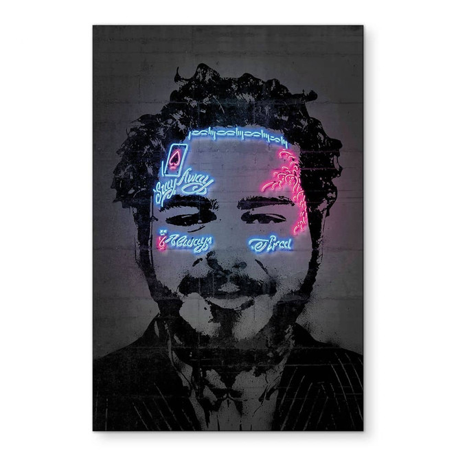 Wandbild Post Malone - Mielu - Alu-Dibond