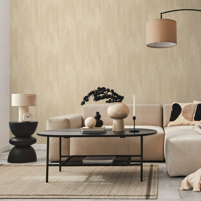 Holzoptik-Tapete in Beige – Moderne Vliestapete mit natürlicher Struktur