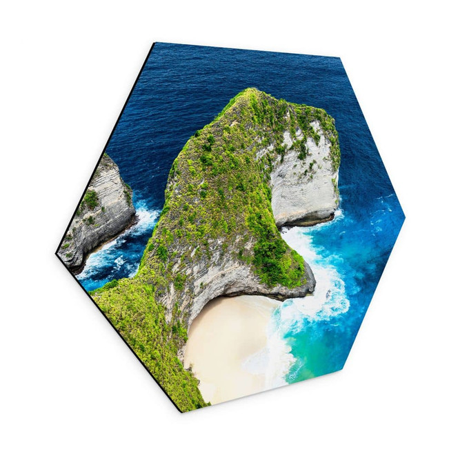 Hexagon Wandbild Felsenküste von Nusa Penida - Hugonnard - Alu-Dibond