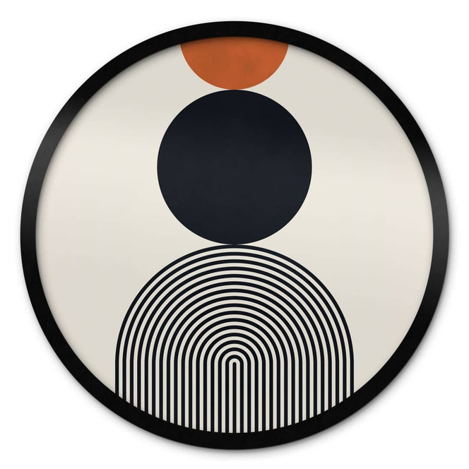 Poster Abstrakte Linien und Kreise im Einklang - Costa - Rund