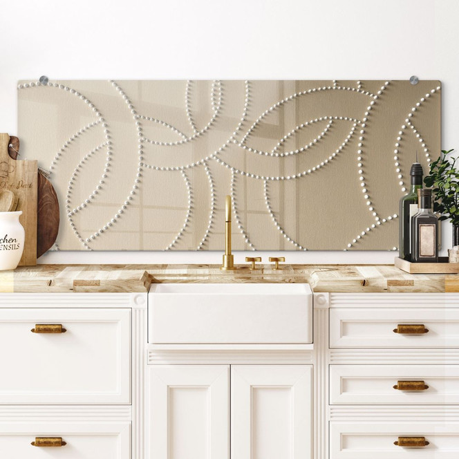 Spritzschutz Abstrakte Ringe beige - Grande - Panorama