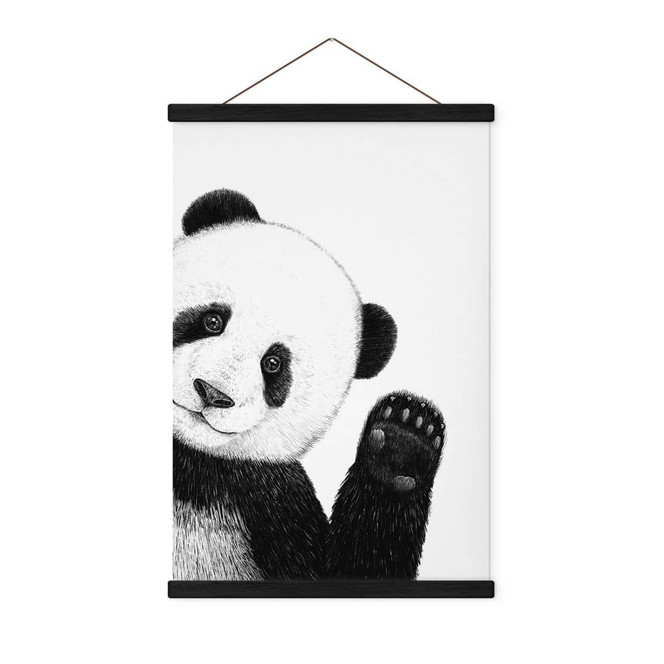 Stoffbild Winkender Panda - Korenkova