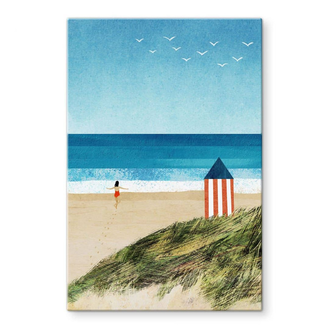 Glasbild Urlaub am Meer mit Dünenblick - Rivers