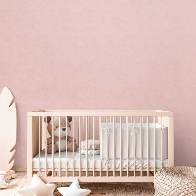 Unitapete Mädchenzimmer Rosa - Einfarbige Unitapete Kinderzimmer