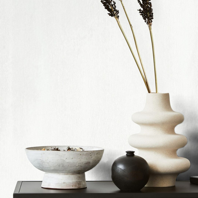 Vliestapete in Textiloptik mit strukturierter Oberfläche weiss Uni