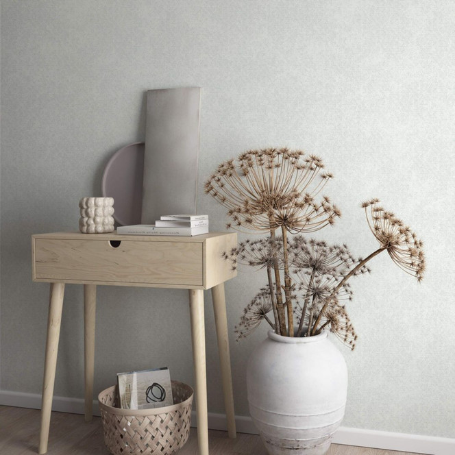 Vliestapete mit leichter Struktur und Kästchen grau, beige Grafisch