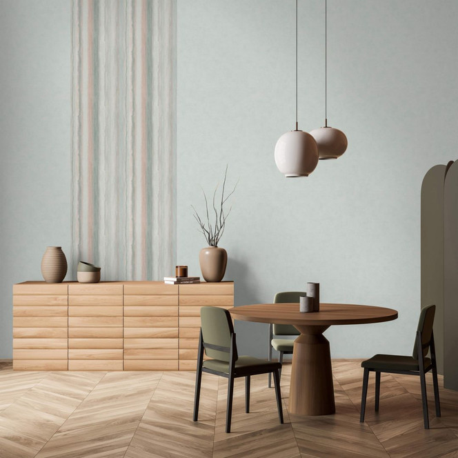Vliestapete mit moderner Streifenoptik beige, grün Grafisch