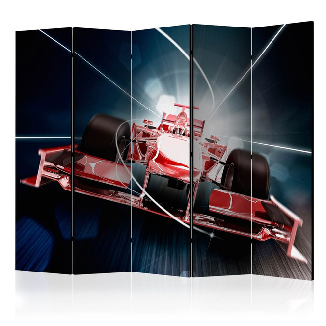 Paravent, Raumteiler freistehend, Trennwand - Tempo und Dynamik der Formel 1 , 5-teilig - 225 x 172 cm