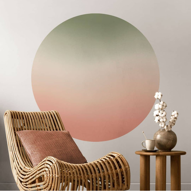 Wandtattoo Ombre - Wassermelone - Rund