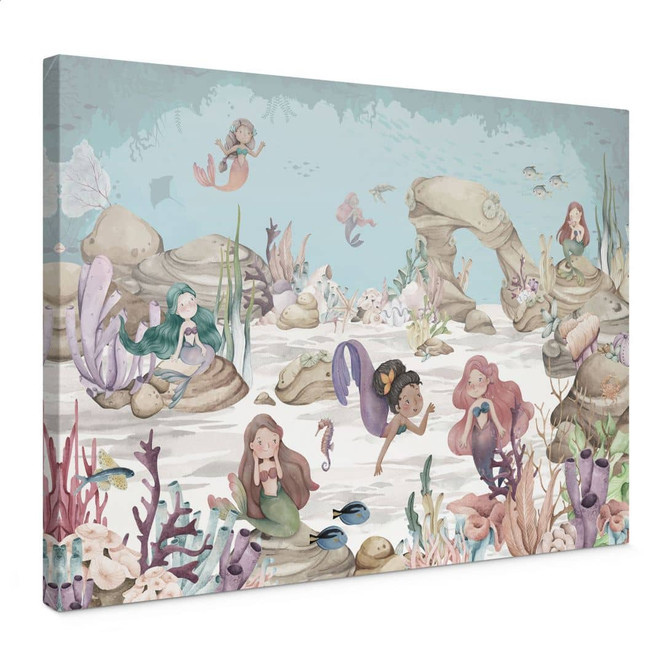 Leinwandbild Magisches Unterwasserreich der Meerjungfrauen - Oliver Robins