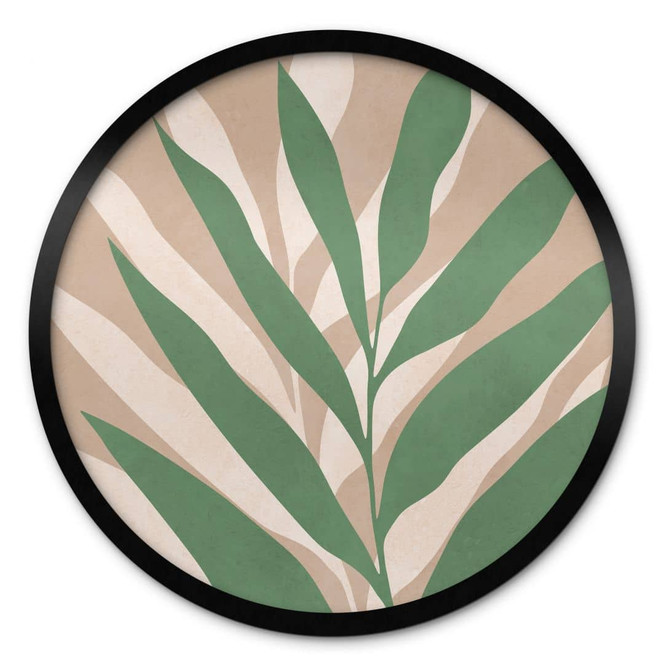 Poster Tropische Zweige im sanften Farbspiel - Costa - Rund