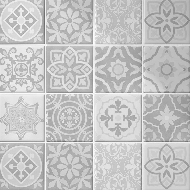 Fliesenaufkleber Ornamente - Betonoptik 03 - 12er Set