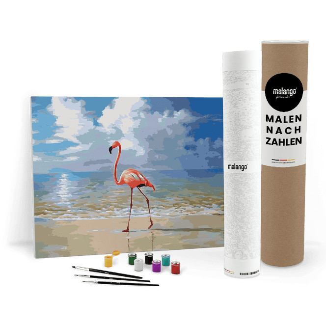 Malen nach Zahlen Leinwandbild - Flamingo Flavio