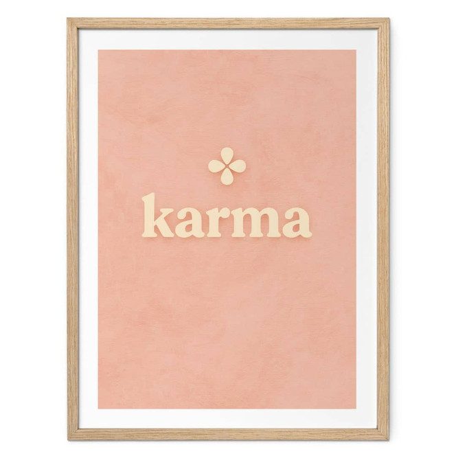 Poster Spirituelles Karma in Rosa - Treechild