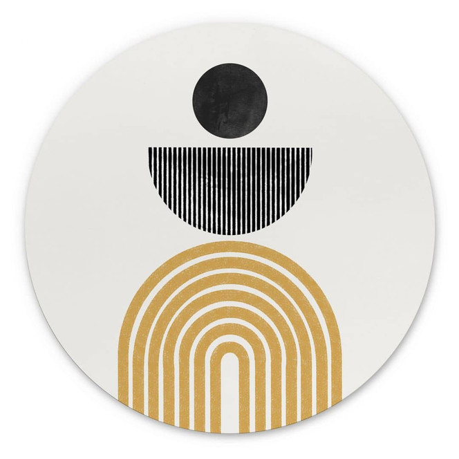 Wandbild Abstrakte Komposition mit Kreis und Halbbogen - The Miuus Studio - Alu-Dibond - Rund