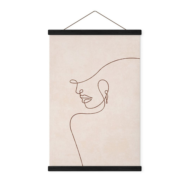 Stoffbild Zarte Konturen einer Frau - Line Art - Tunaboylu