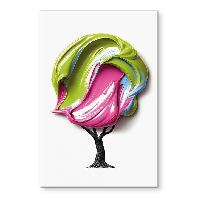 Acrylglasbild Baum mit bunter 3D-Krone - Mielu