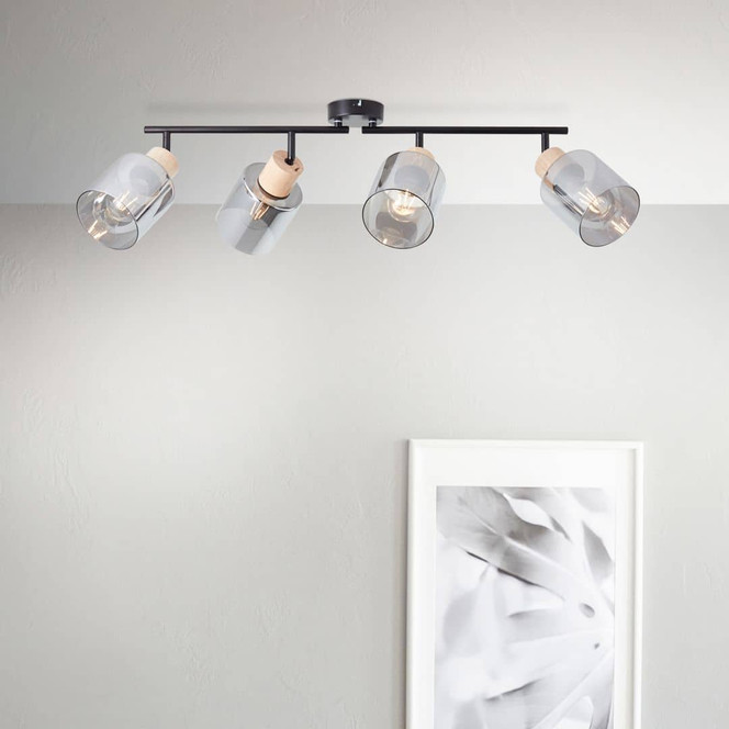 Spotrohr Tim, braun, 23 x 73 cm, Glas Lampe