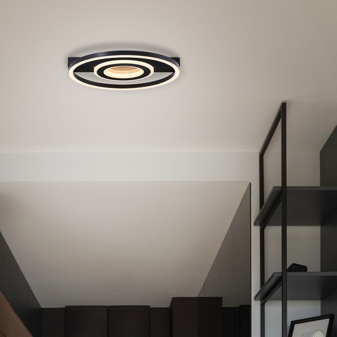 Deckenleuchte Marlies, schwarz, 5 x 37 cm, Metall Glitzereffekt