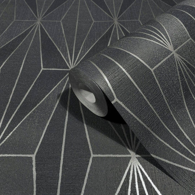 Vliestapete Grafisch Modern in Schwarz