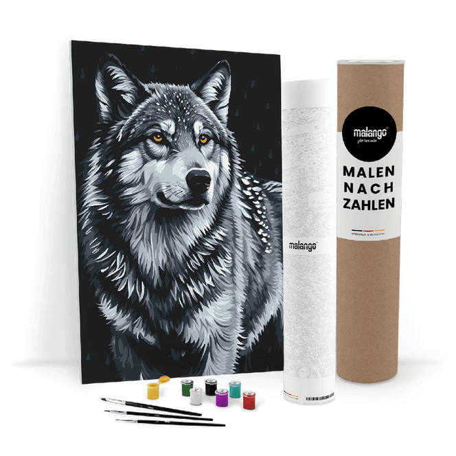 Malen nach Zahlen Leinwandbild - Wolf Wolfram