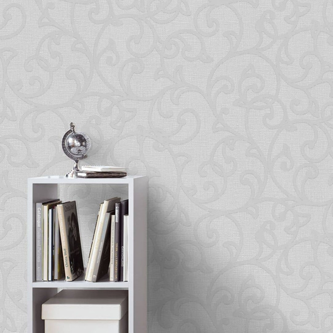 Ornamenttapete Opus grau