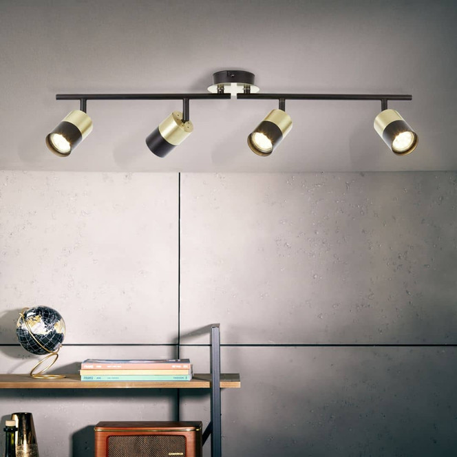 Spotrohr Leonard, gold, 16.8 x 76.5 cm, Metall Strahler