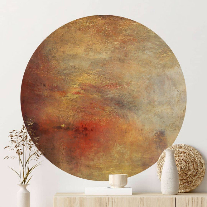 Wandtattoo Turner - Sonnenuntergang über einem See - Rund