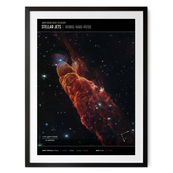 Poster James Webb Telescope - Kosmischer Wirbelsturm Herbig Haro 49/50
