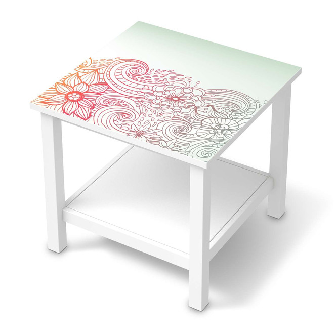 Möbel Klebefolie IKEA Hemnes Tisch 55x55cm - Floral Doodle- Bild 1