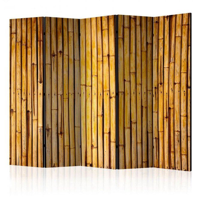 Paravent, Raumteiler freistehend, Trennwand - Bambusgarten , 5-teilig - 225 x 172 cm
