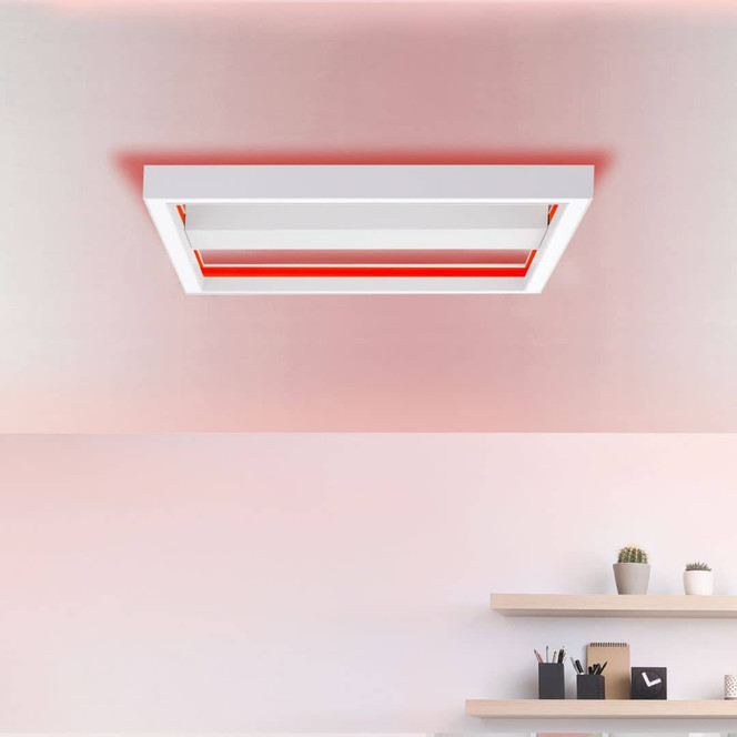 Wand- und Deckenleuchte Janis, weiss, 50 x 50 cm, Deckenlampe, dimmbar