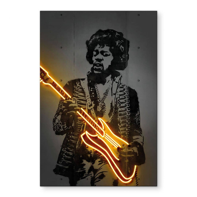 Wandbild Jimi Hendrix - Mielu - Alu-Dibond