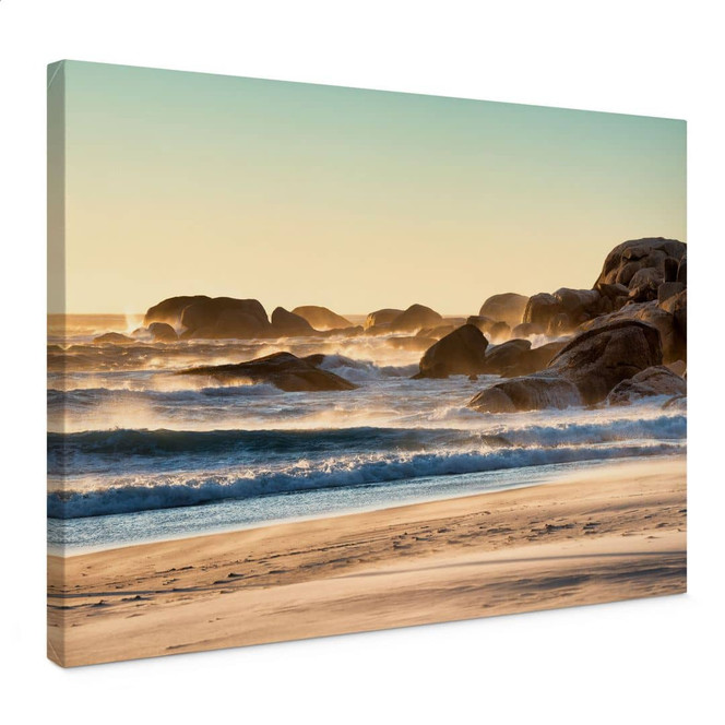 Leinwandbild Strandküste bei Sonnenaufgang in Afrika - Hugonnard