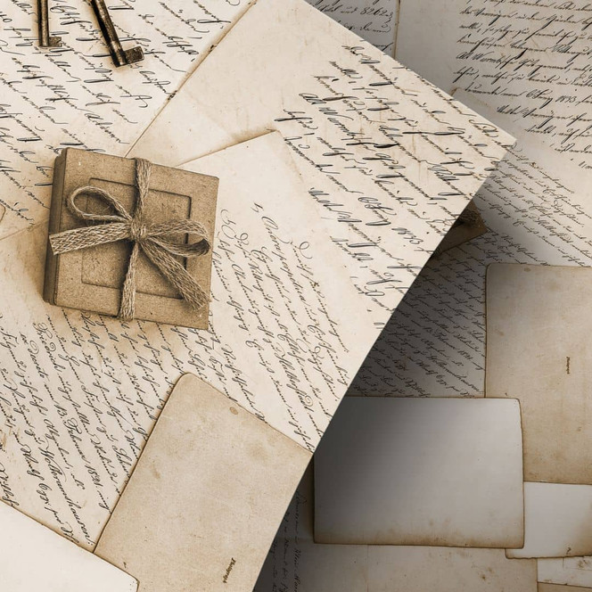 Möbelfolie, Dekofolie - abwischbar - Alte Briefe 02