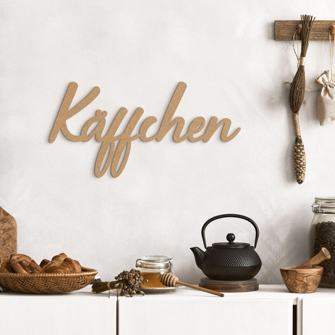 3D Schriftzug Käffchen - MDF Natur