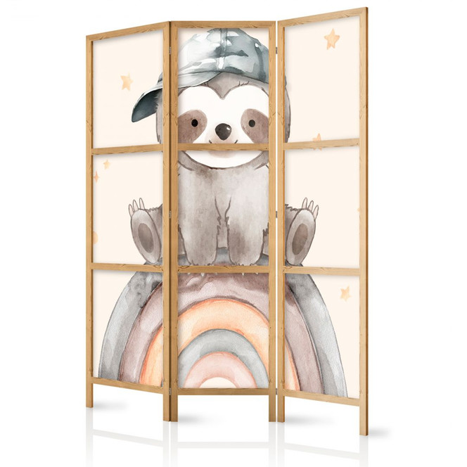 Japanischer Paravent, Raumteiler freistehend, Trennwand - Happy Sloth