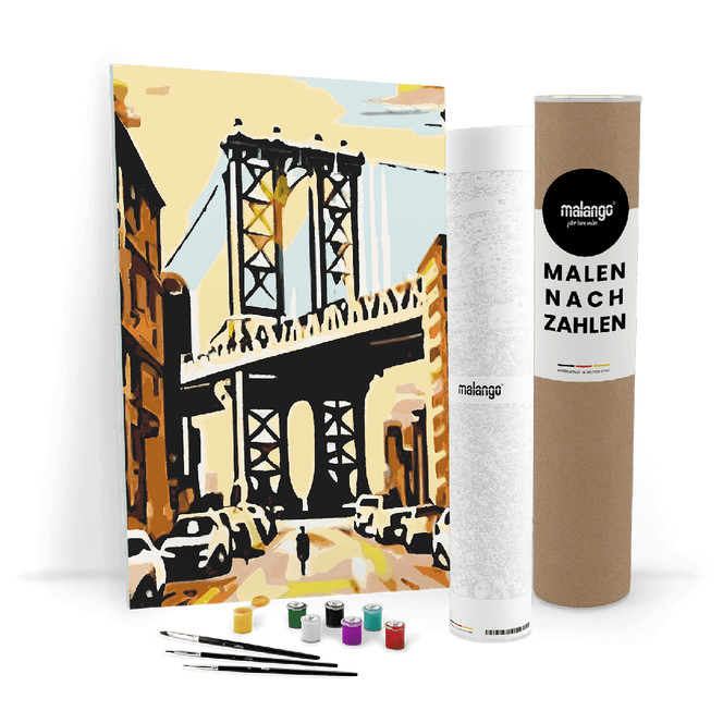 Malen nach Zahlen Leinwandbild - New York Brooklyn Bridge