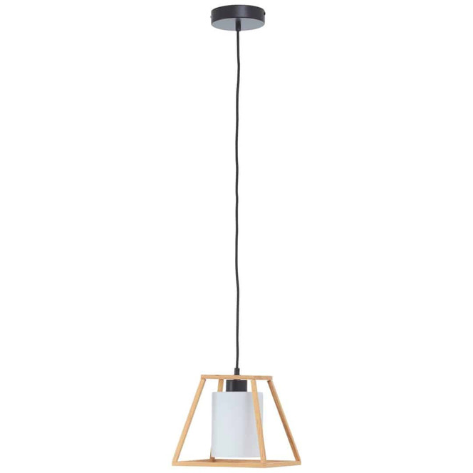 Pendelleuchte Henning, braun, 120 x 23 cm, Holz Innenbeleuchtung