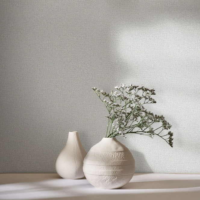 Vliestapete in Grau, Weiss Strukturiertes Textil Putzoptik Uni