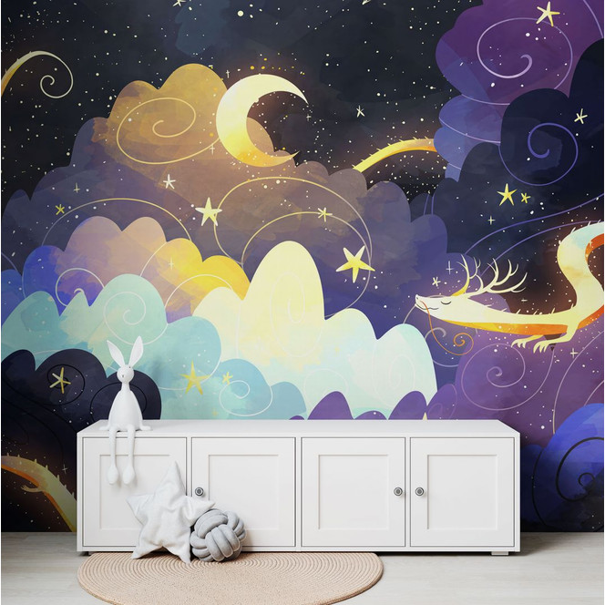 Fototapete Drachenflug durch Sternenwolken - DigitalArtsi