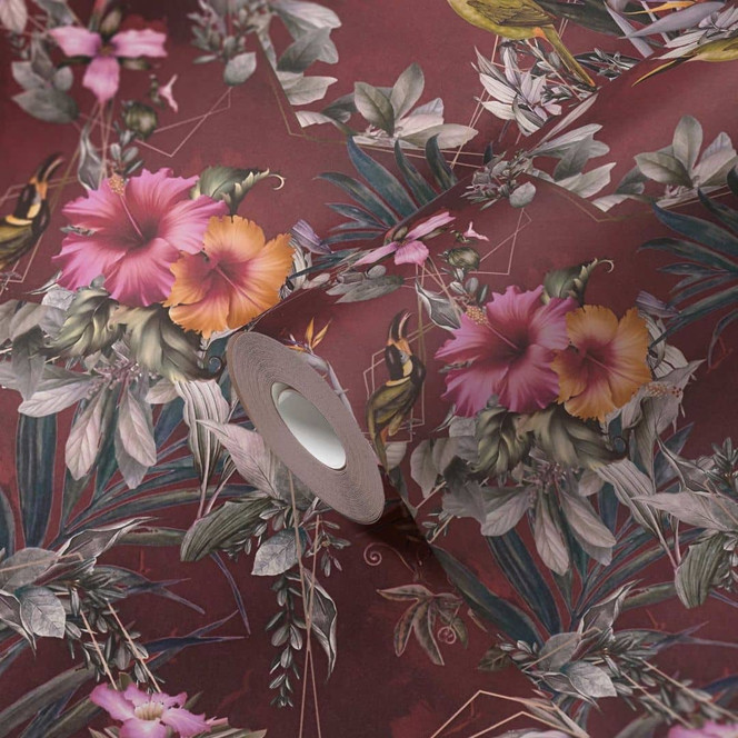 A.S. Création Blumentapete Dream Flowery Vliestapete floral rot, grün, rosa, orange