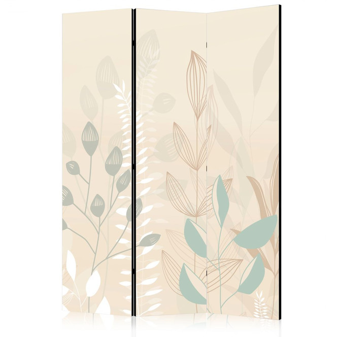 Paravent, Raumteiler freistehend, Trennwand - Morning in the Meadow: Pastel Plants