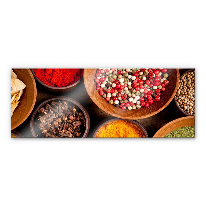 Acrylglasbild Gewürze - Panorama