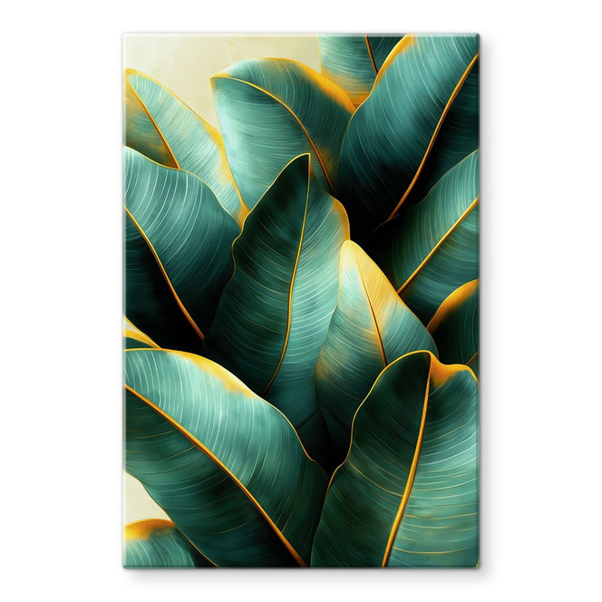 Glasbild Exotische Bananenblätter - Jaszke